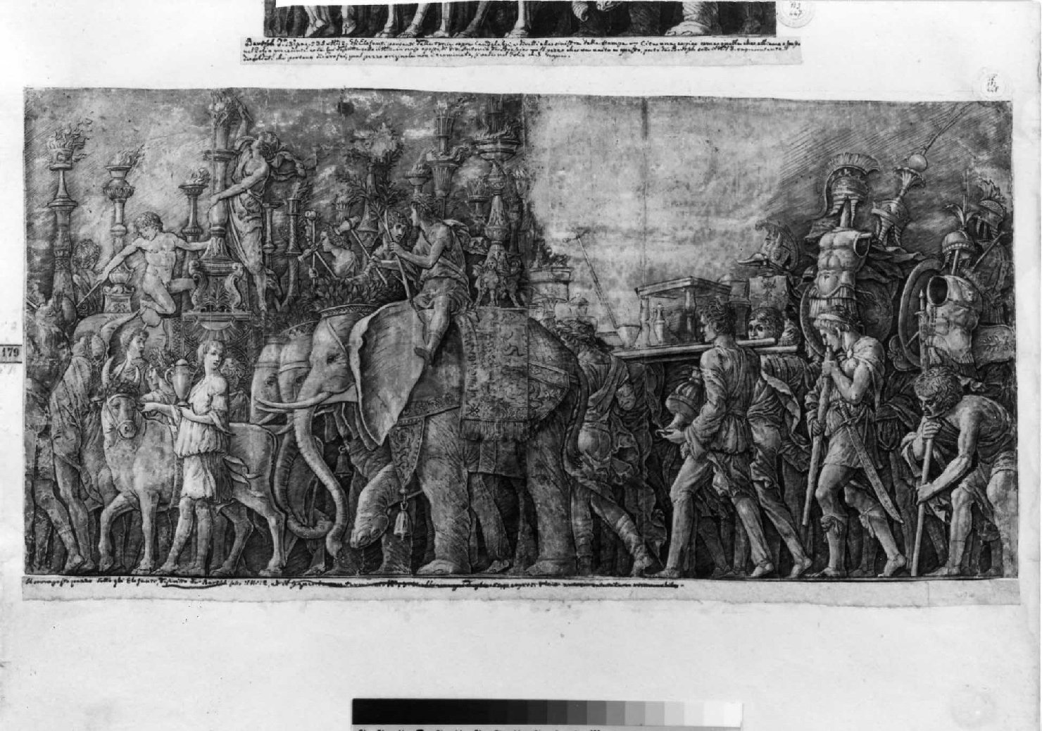 trionfo di Cesare (stampa smarginata, serie) di Mantegna Andrea (cerchia) (sec. XV)