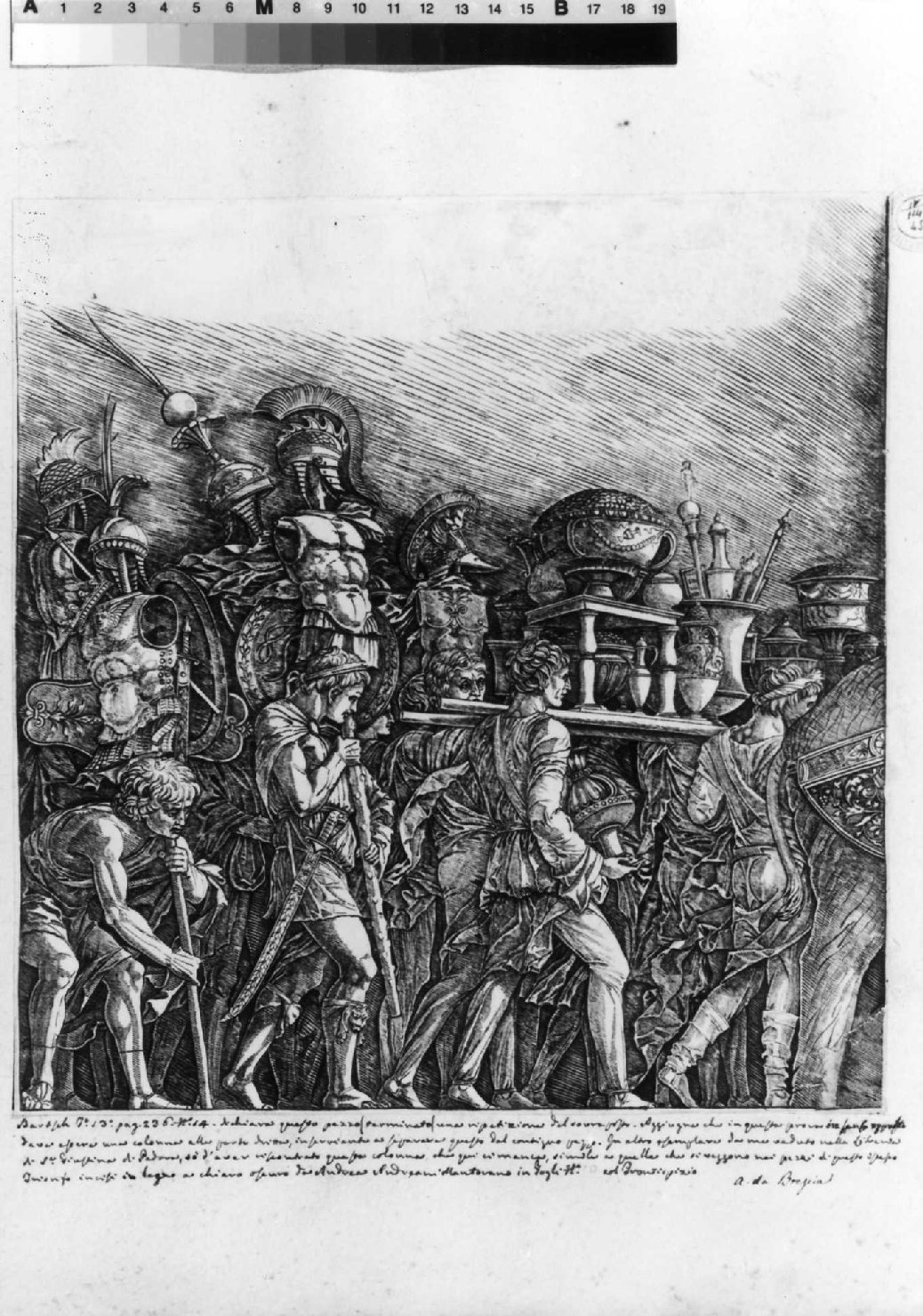 trionfo di Cesare (stampa smarginata) di Giovanni Antonio da Brescia, Mantegna Andrea (sec. XV)