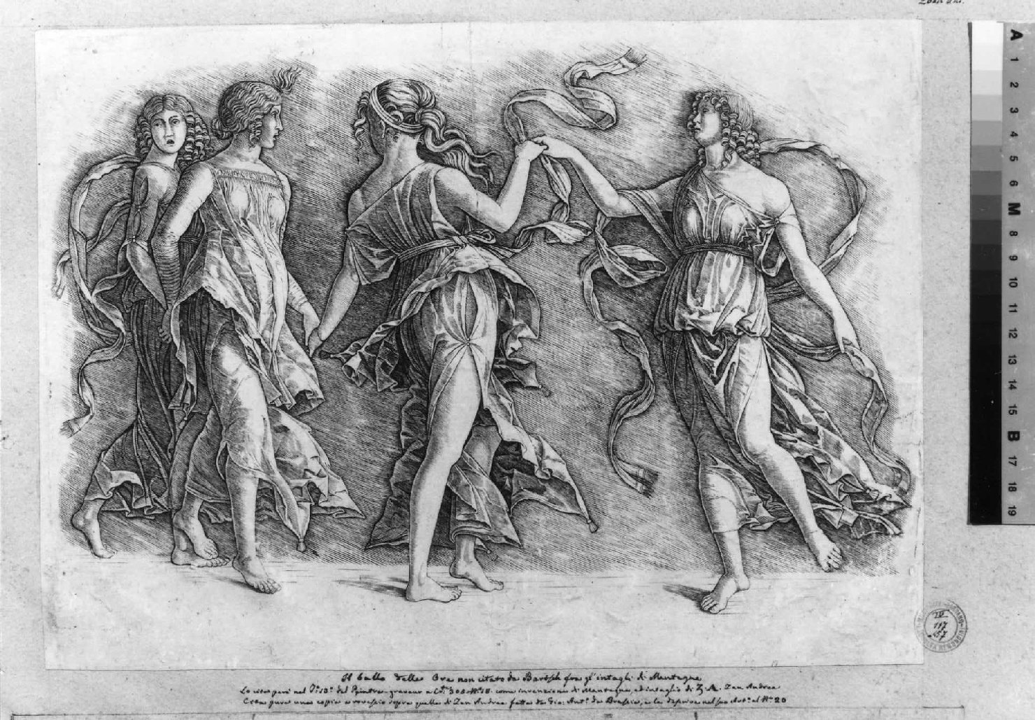 la danza delle Ore (stampa smarginata) di Zoan Andrea, Leonardo da Vinci (fine/inizio secc. XV/ XVI)