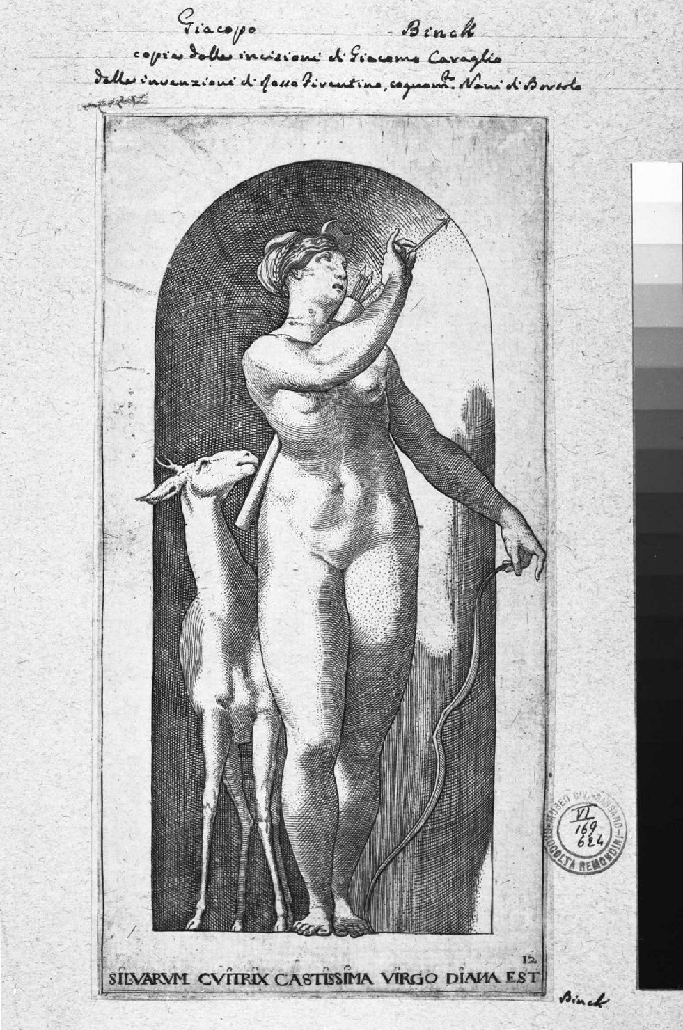 Diana (stampa smarginata, serie) di Rosso Fiorentino, Binck Jacob (sec. XVI)
