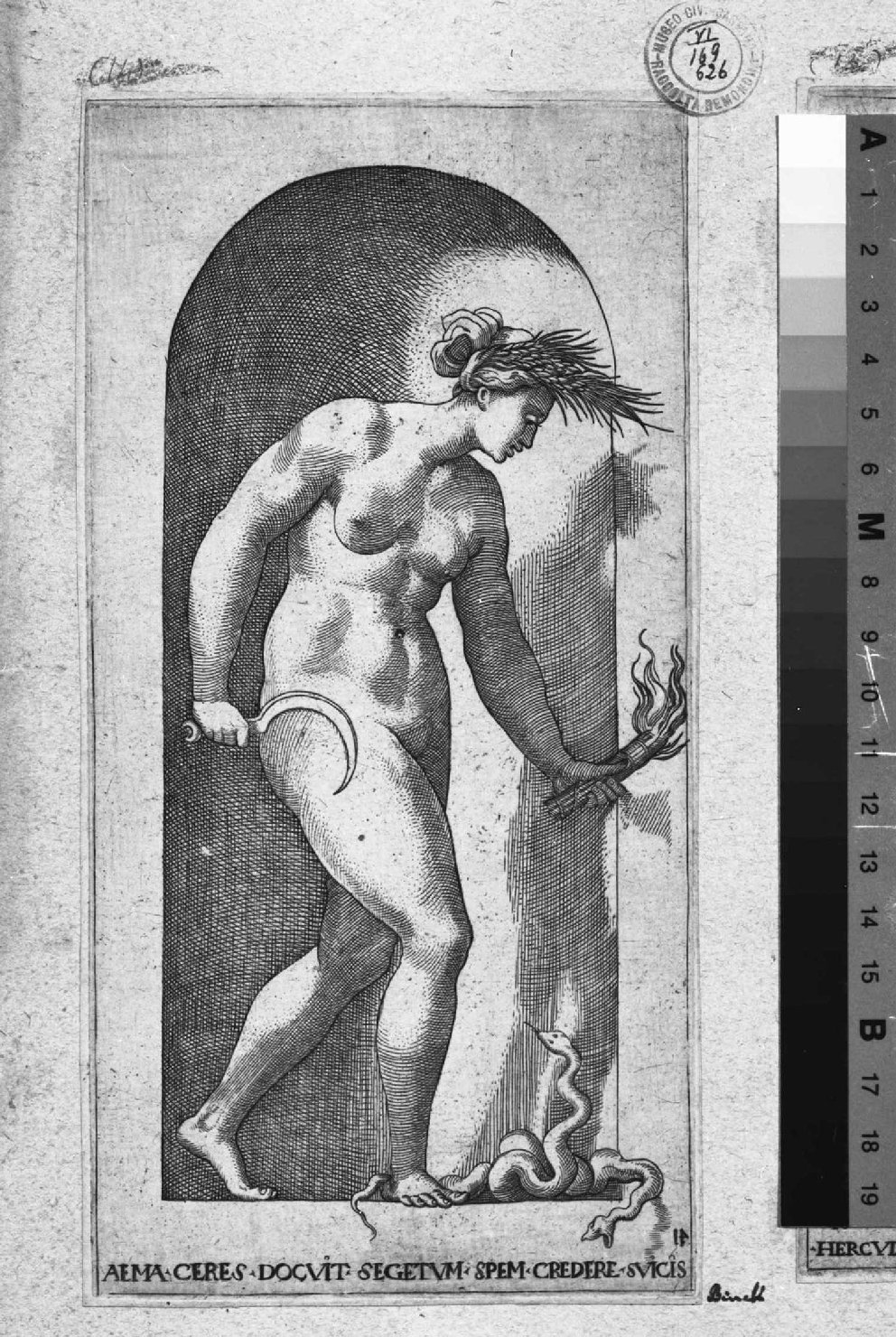 Cerere (stampa smarginata, serie) di Rosso Fiorentino, Binck Jacob (sec. XVI)