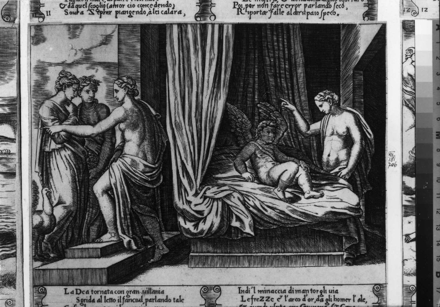 Venere punisce Cupido (stampa smarginata) di Maestro della B nel Dado, Coxie Michiel I (sec. XVI)