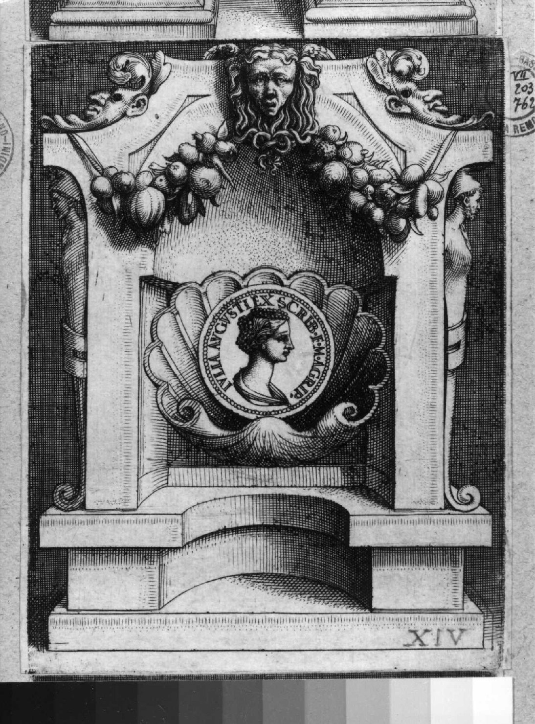 medaglia con ritratto di Giulia (stampa smarginata) di Vico Enea (sec. XVI)