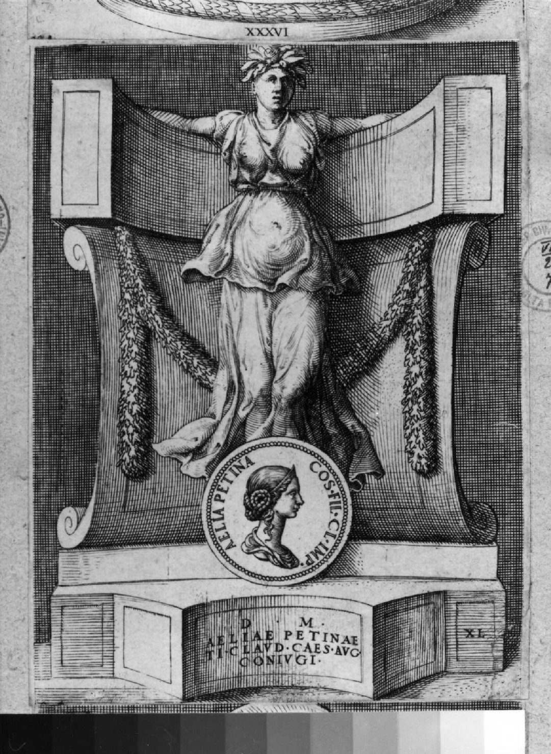 medaglia con ritratto di Aelia Petina (stampa smarginata) di Vico Enea (sec. XVI)