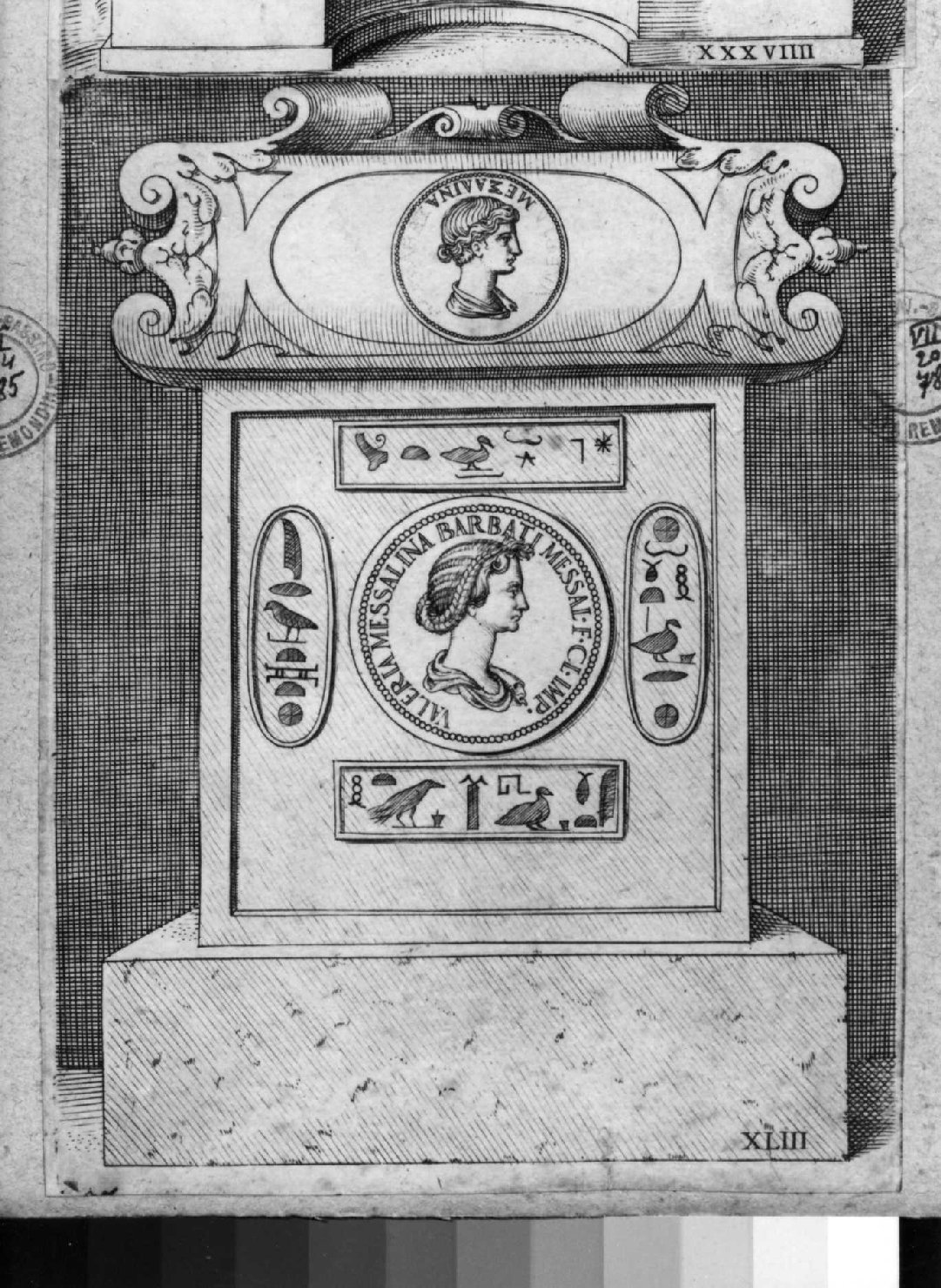 medaglia con ritratto di Valeria Messalina (stampa smarginata) di Vico Enea (sec. XVI)