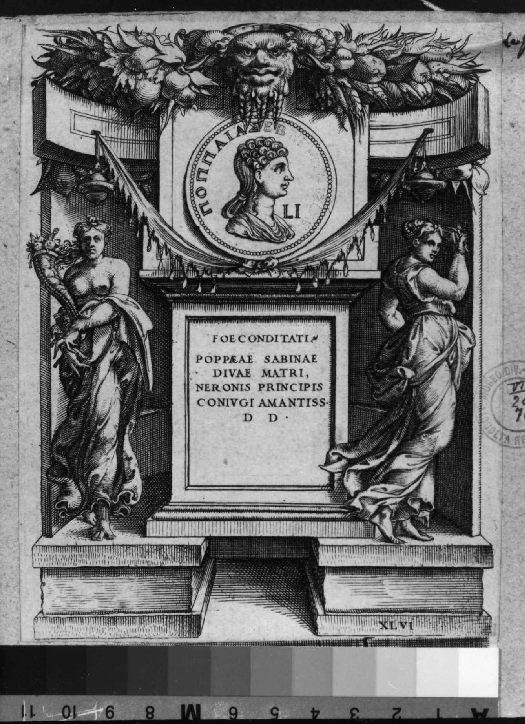 medaglia con ritratto di Poppea Sabina (stampa smarginata) di Vico Enea (sec. XVI)