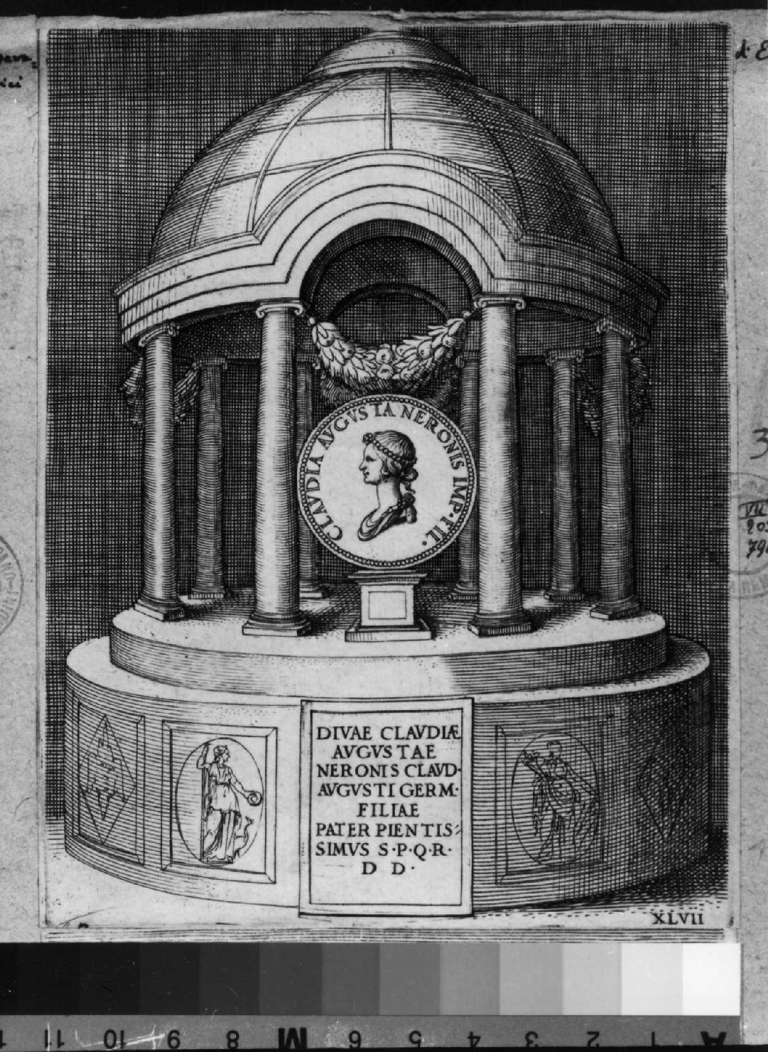 medaglia con ritratto di Claudia Augusta (stampa smarginata) di Vico Enea (sec. XVI)
