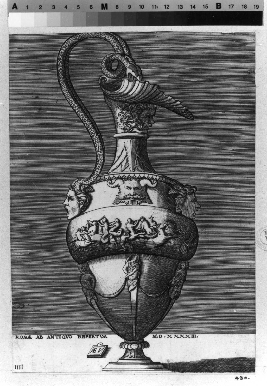 vaso (stampa smarginata, serie) di Polidoro da Caravaggio (attribuito), Vico Enea (sec. XVI)