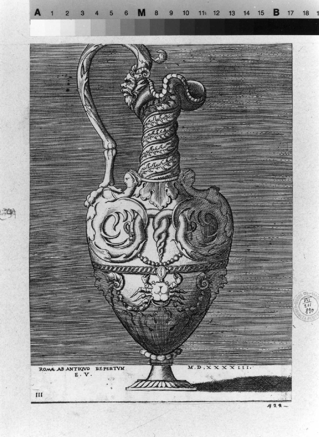 vaso (stampa smarginata, serie) di Polidoro da Caravaggio (attribuito), Vico Enea (sec. XVI)