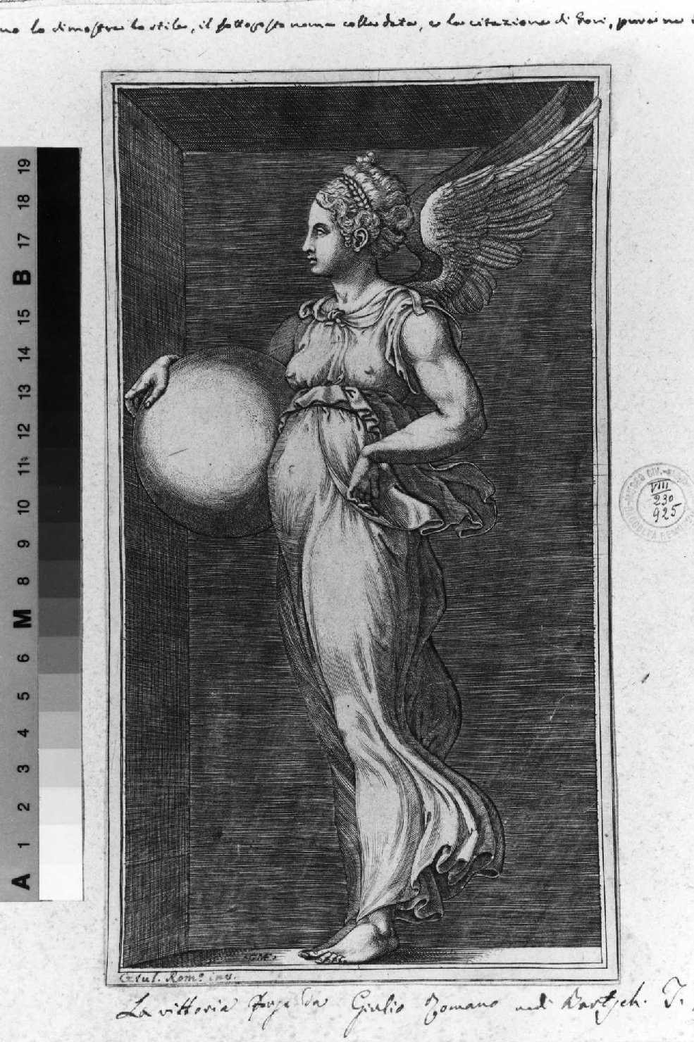 Vittoria (stampa smarginata) di Ghisi Giorgio, Giulio Romano (sec. XVI)