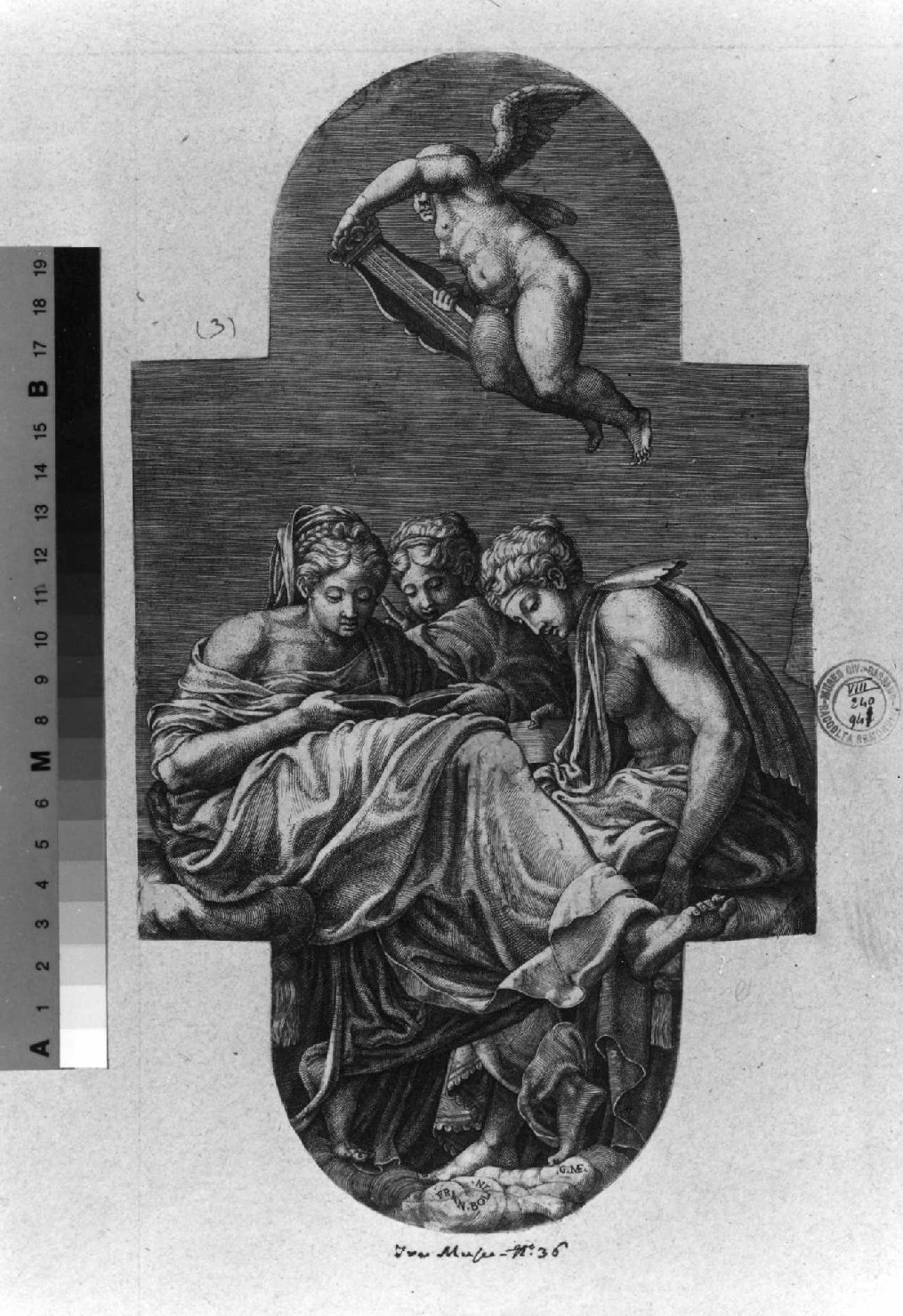 Muse (stampa tagliata, serie) di Primaticcio Francesco, Ghisi Giorgio (sec. XVI)