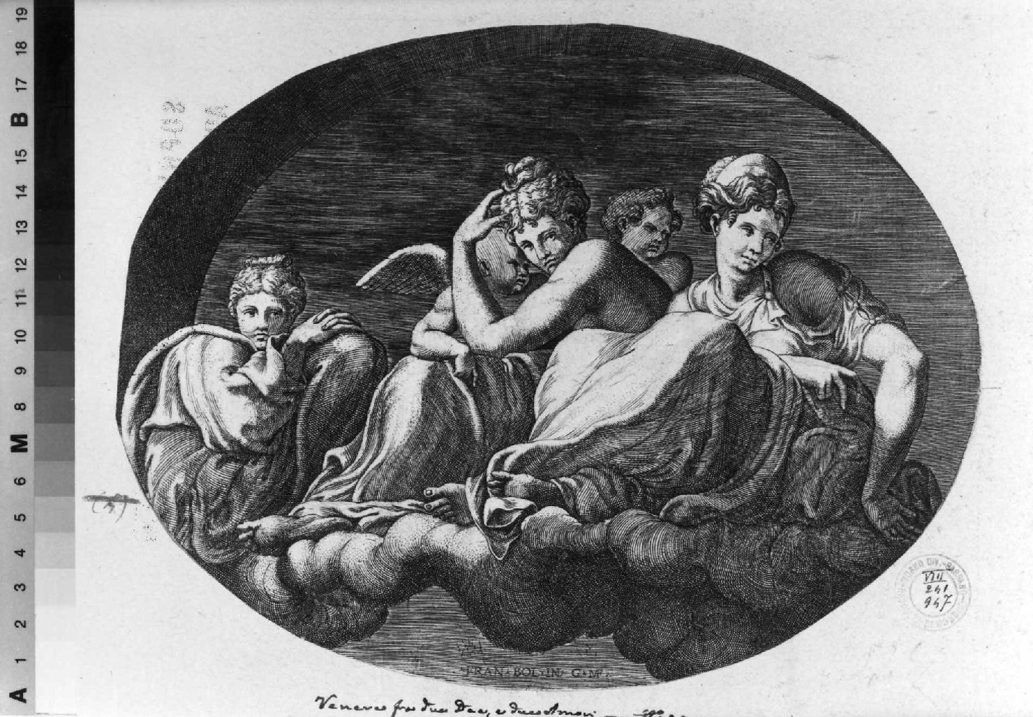 Venere e divinità (stampa tagliata, serie) di Primaticcio Francesco, Ghisi Giorgio (sec. XVI)
