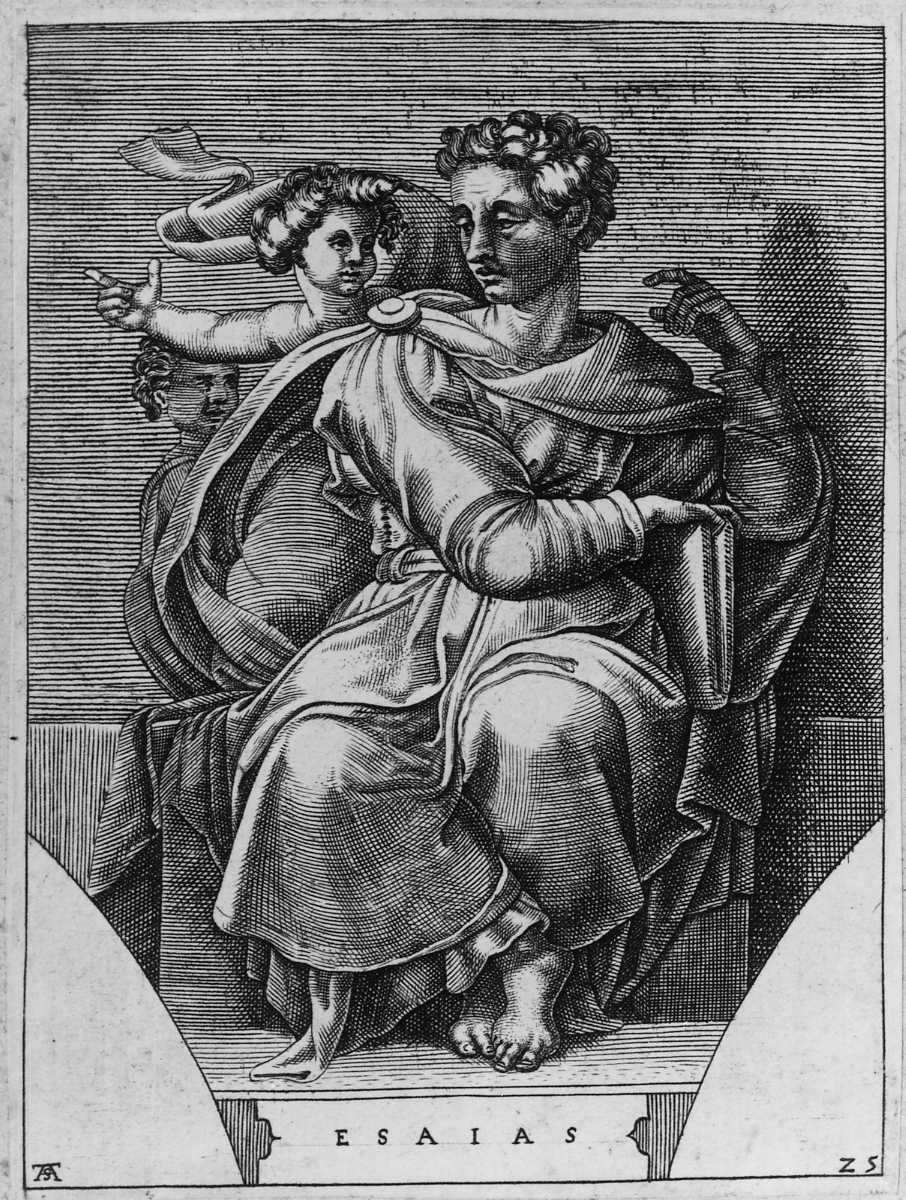 Isaia (stampa smarginata) di Scultori Adamo, Buonarroti Michelangelo (sec. XVI)