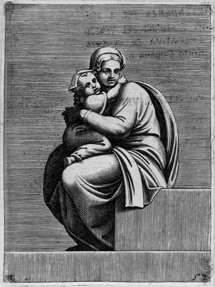 Zebida con il figlio (stampa smarginata) di Scultori Adamo, Buonarroti Michelangelo (sec. XVI)