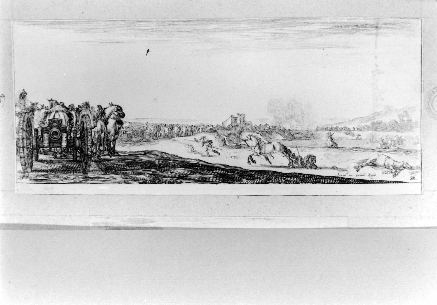 scene di battaglia (stampa smarginata, serie) di Della Bella Stefano (sec. XVII)