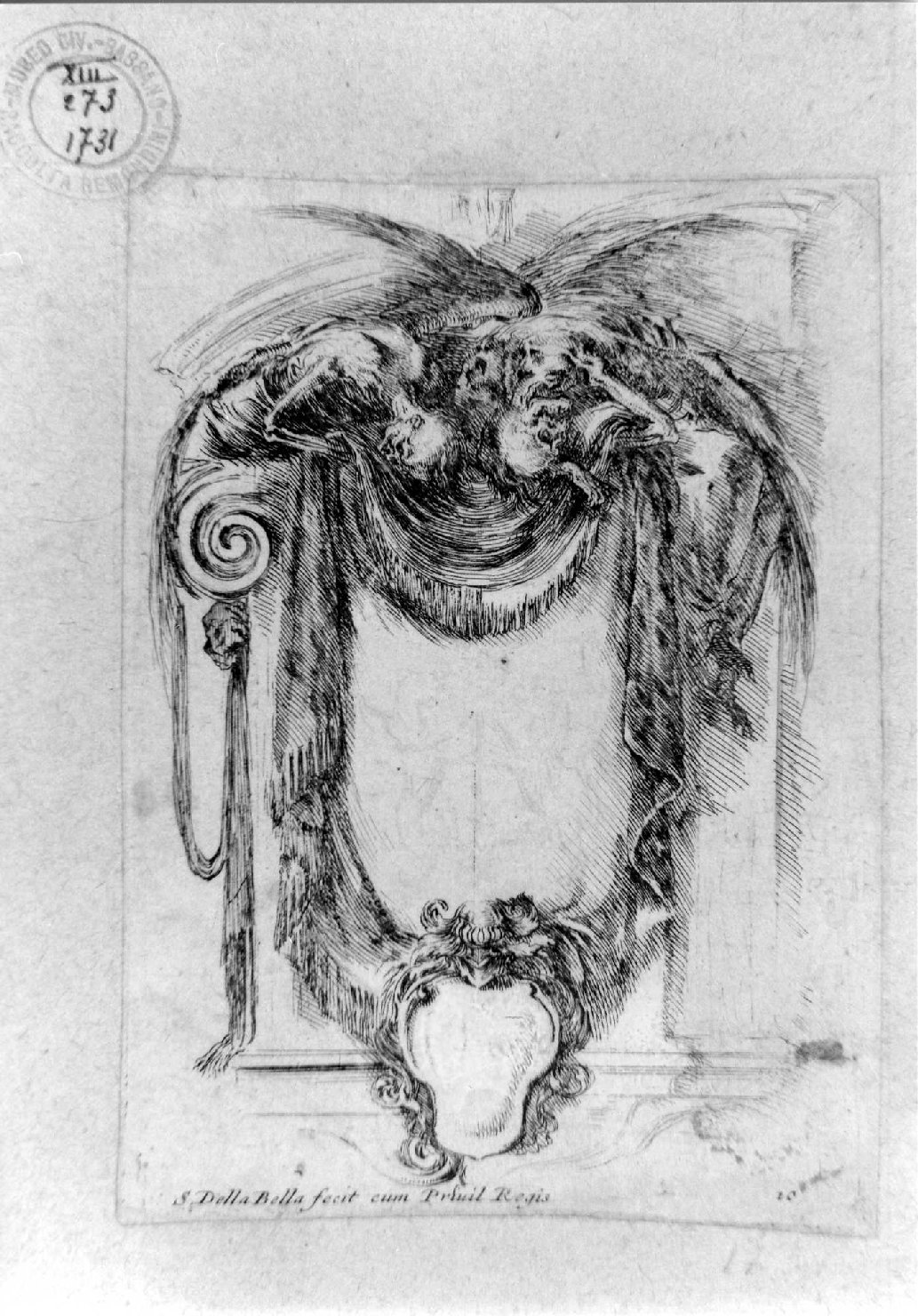 stemma (stampa smarginata, serie) di Della Bella Stefano (sec. XVII)