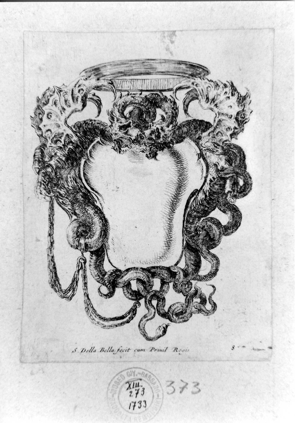 stemma (stampa smarginata, serie) di Della Bella Stefano (sec. XVII)