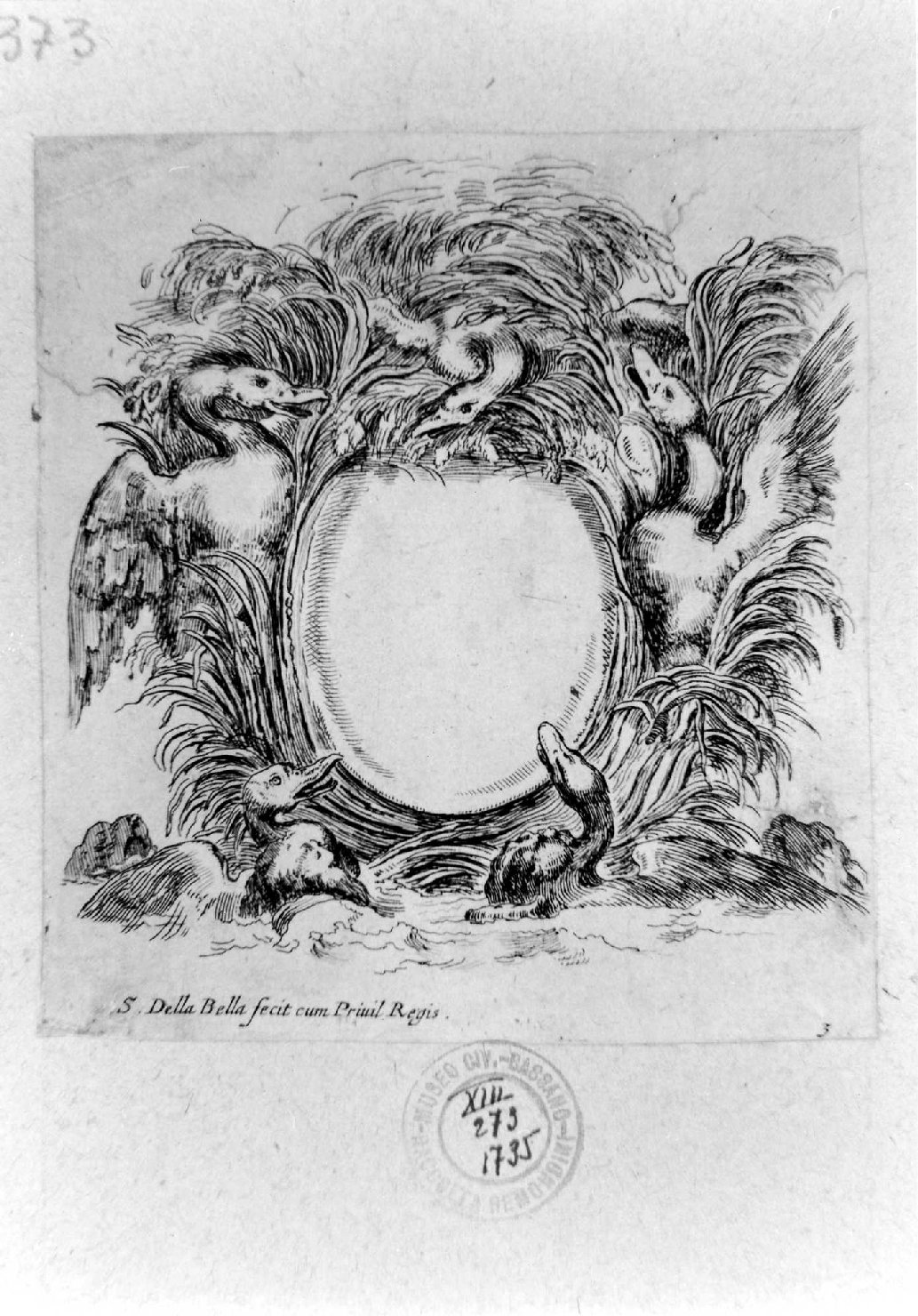 stemma (stampa smarginata, serie) di Della Bella Stefano (sec. XVII)