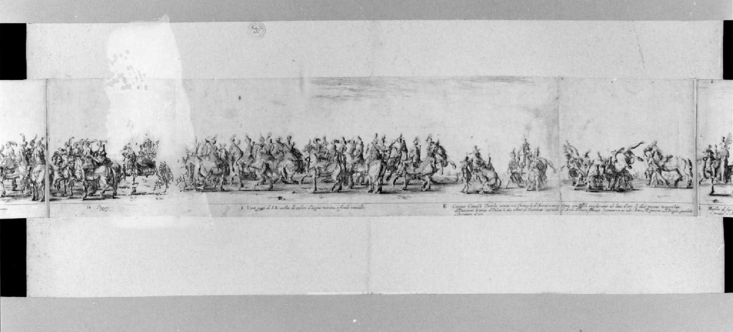 entrata dell'ambasciatore di Polonia in Roma (stampa, stampa composita) di Della Bella Stefano (sec. XVII)