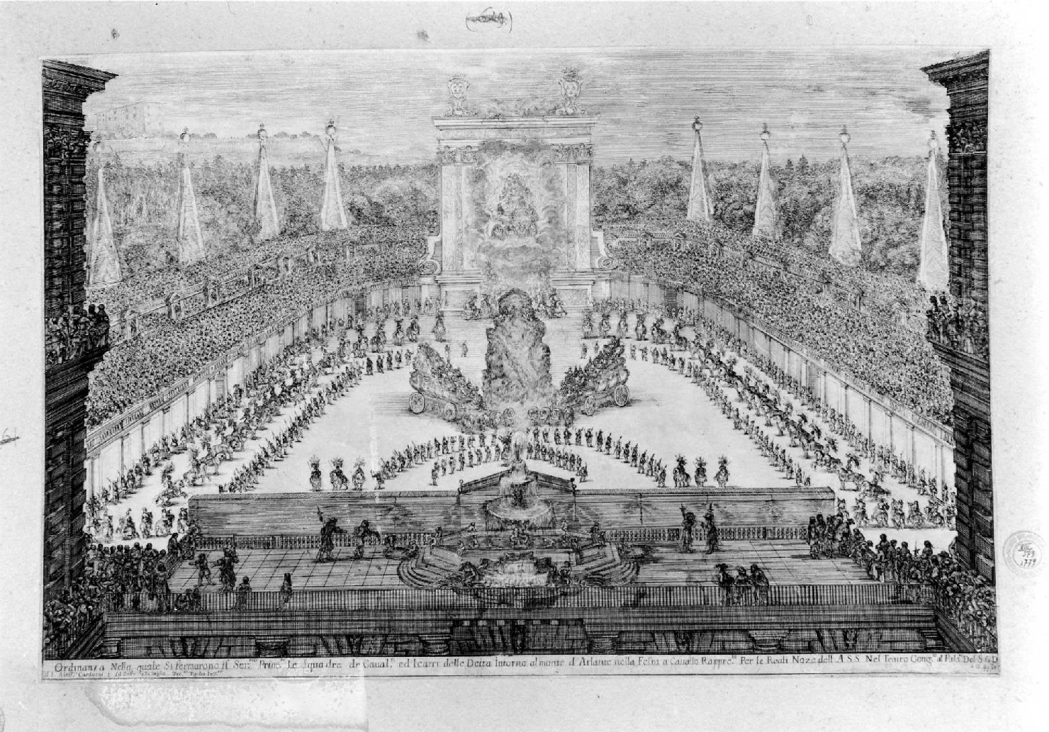 scena di spettacolo (stampa smarginata, serie) di Della Bella Stefano (sec. XVII)