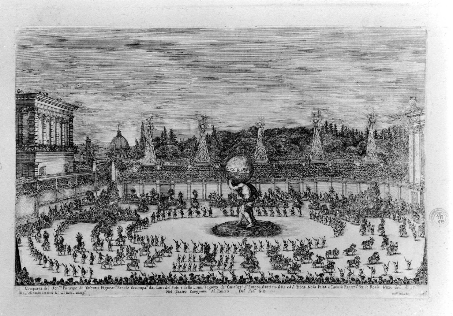 scena di spettacolo (stampa smarginata, serie) di Della Bella Stefano (sec. XVII)