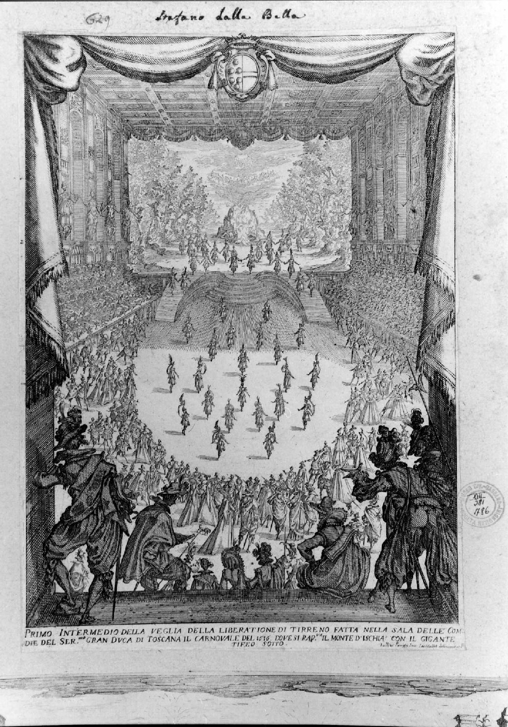 scena di spettacolo (stampa smarginata, serie) di Callot Jacques, Parigi Alfonso II (sec. XVII)