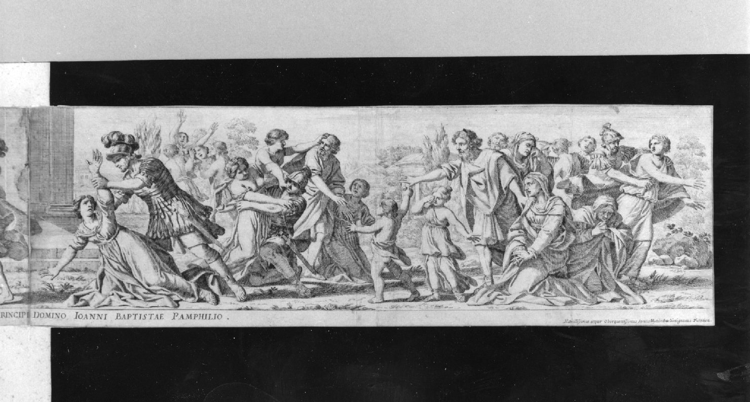 ratto delle Sabine (stampa smarginata, stampa composita) di Pietro da Cortona, Gimignani Giacinto (sec. XVII)