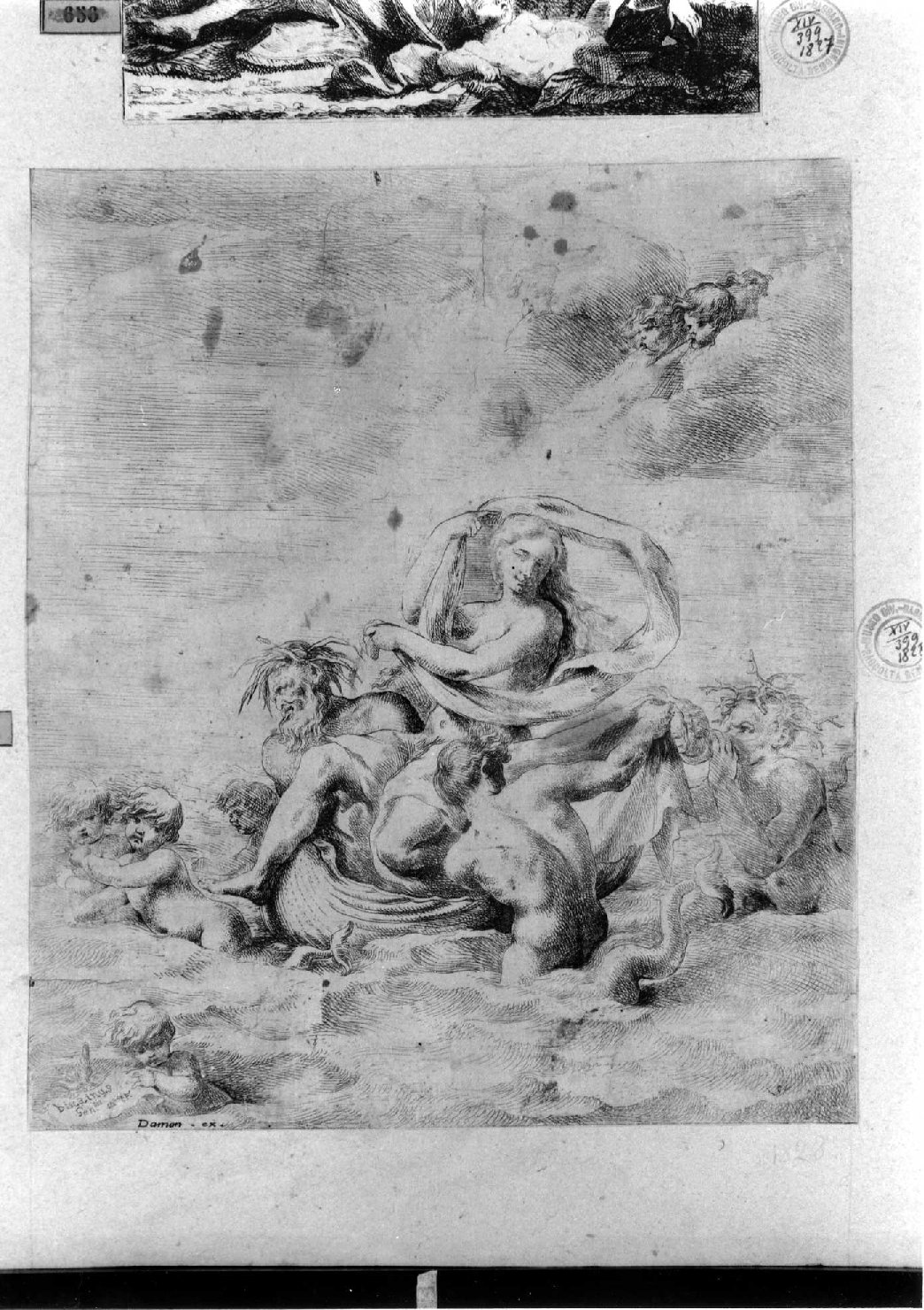 trionfo di Anfitrite (stampa smarginata) di Biscaino Bartolomeo (prima metà sec. XVIII)