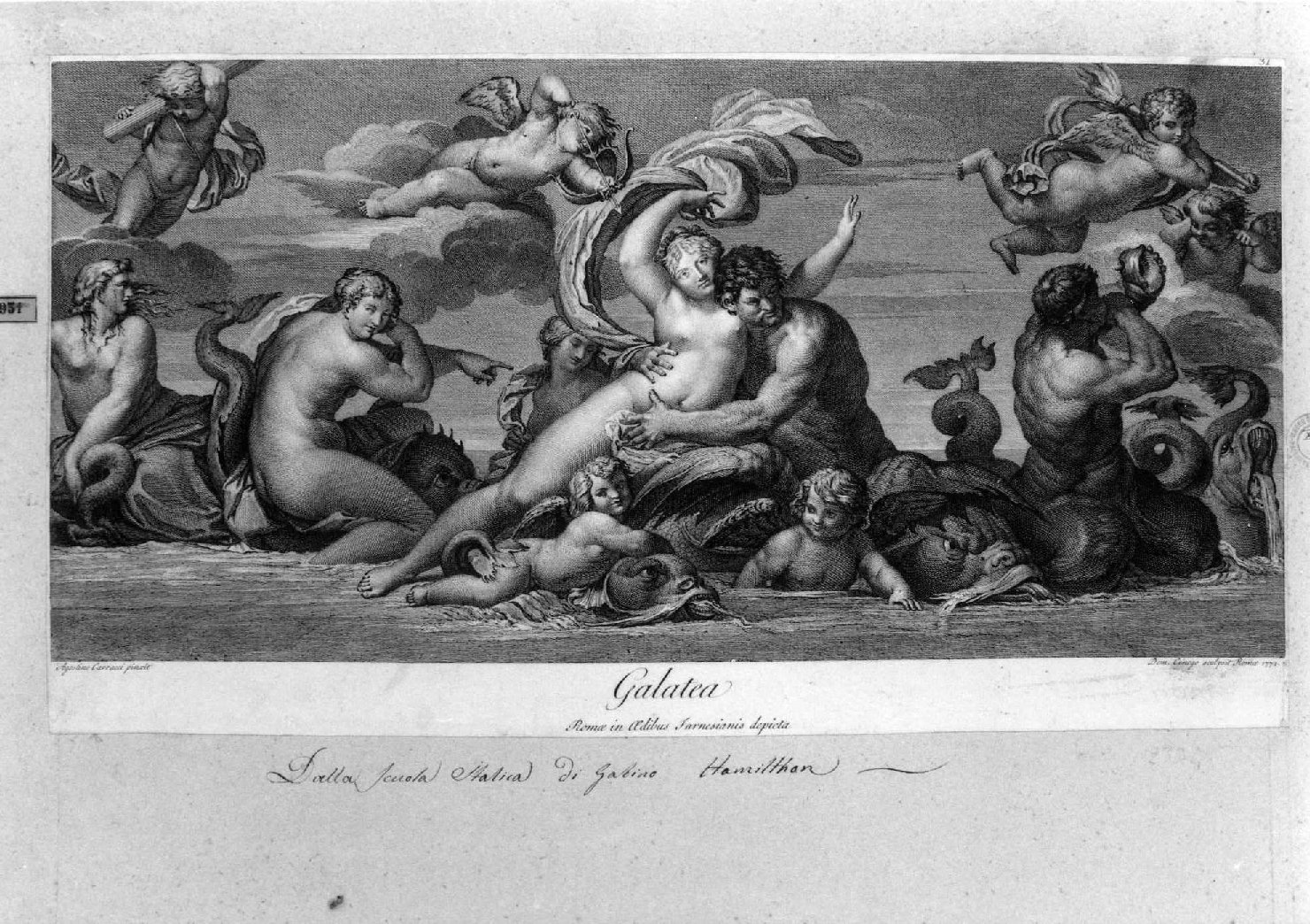 Galatea (stampa smarginata, serie) di Carracci Annibale, Cunego Domenico (sec. XVIII)