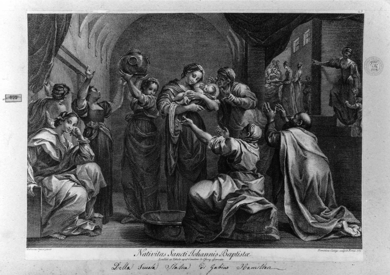 nascita di San Giovanni Battista (stampa smarginata, serie) di Carracci Ludovico, Cunego Domenico (sec. XVIII)