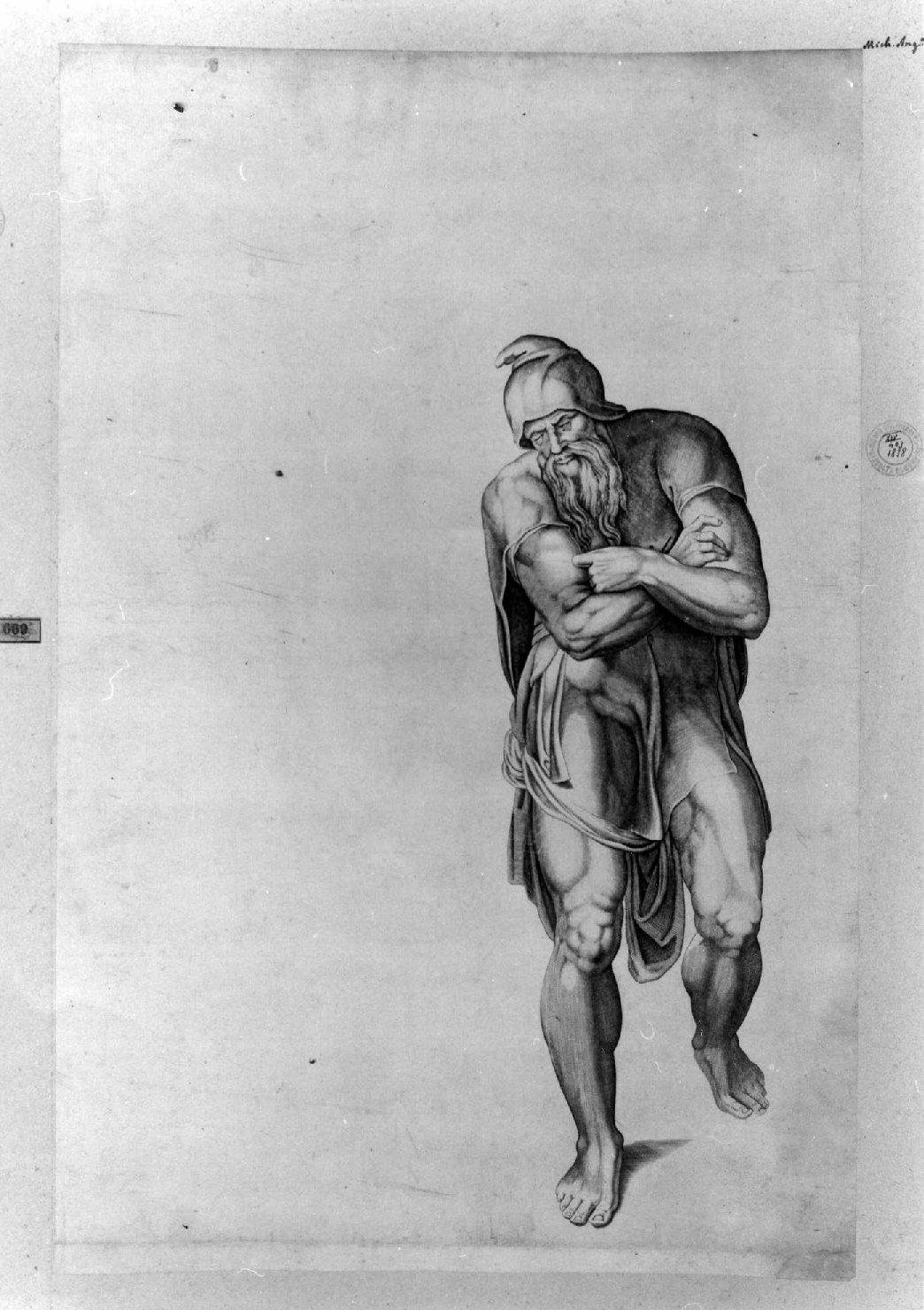 guerriero (stampa smarginata) di Buonarroti Michelangelo, Alberti Cherubino (sec. XVI)