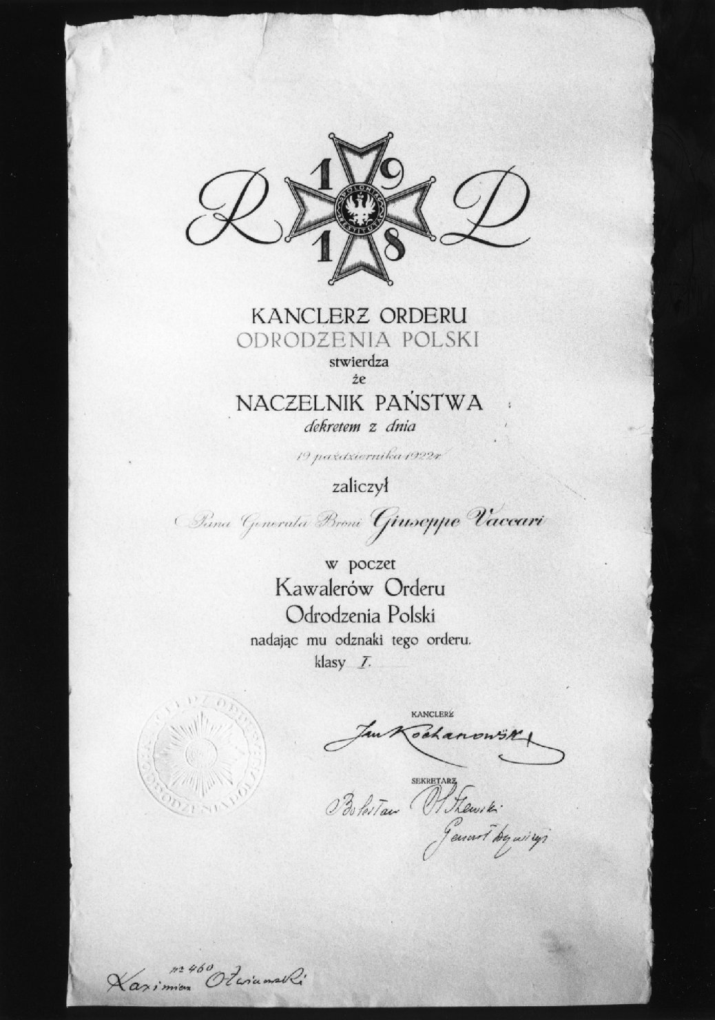 diploma - ambito polacco (sec. XX)