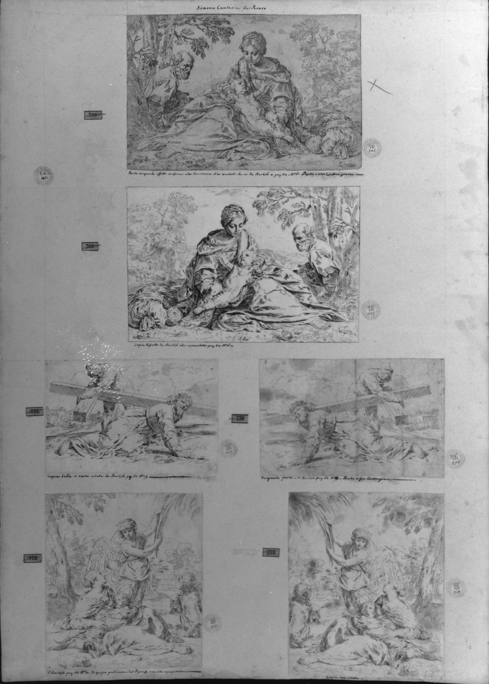 cartone di supporto - ambito italiano (secc. XVIII/ XIX)