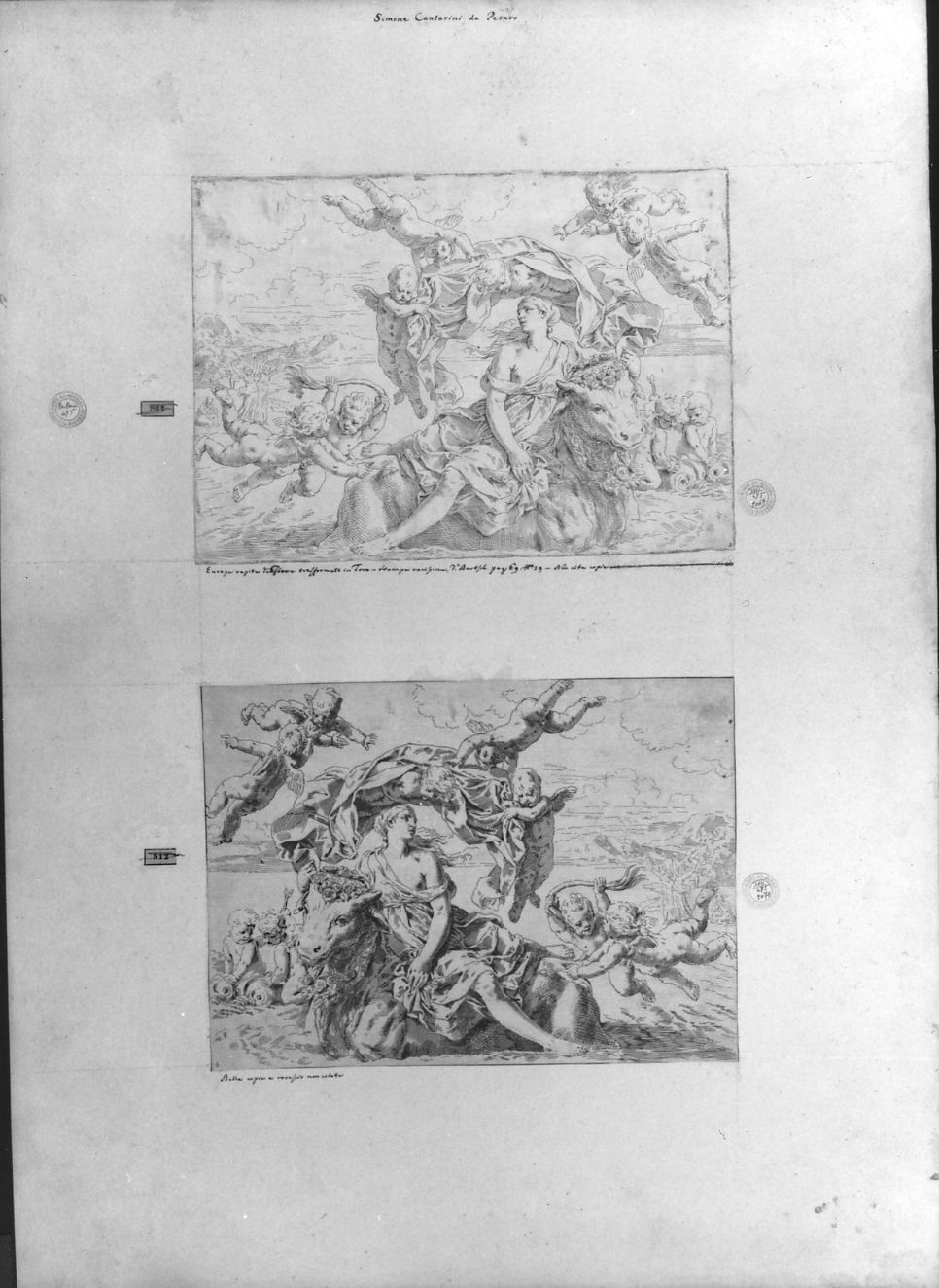 cartone di supporto - ambito italiano (secc. XVIII/ XIX)