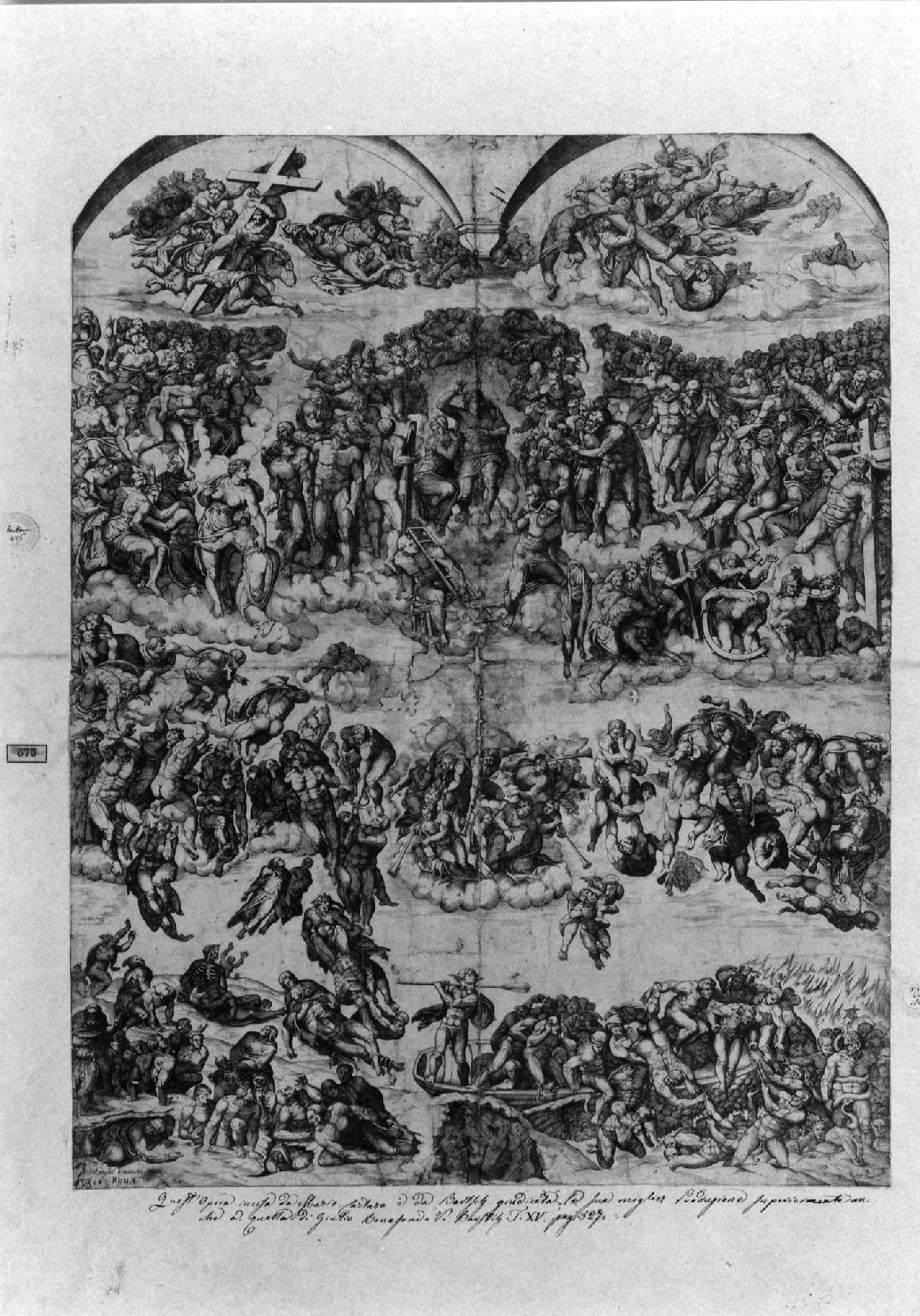 Giudizio Universale (stampa smarginata) di Buonarroti Michelangelo - ambito romano (sec. XVI)