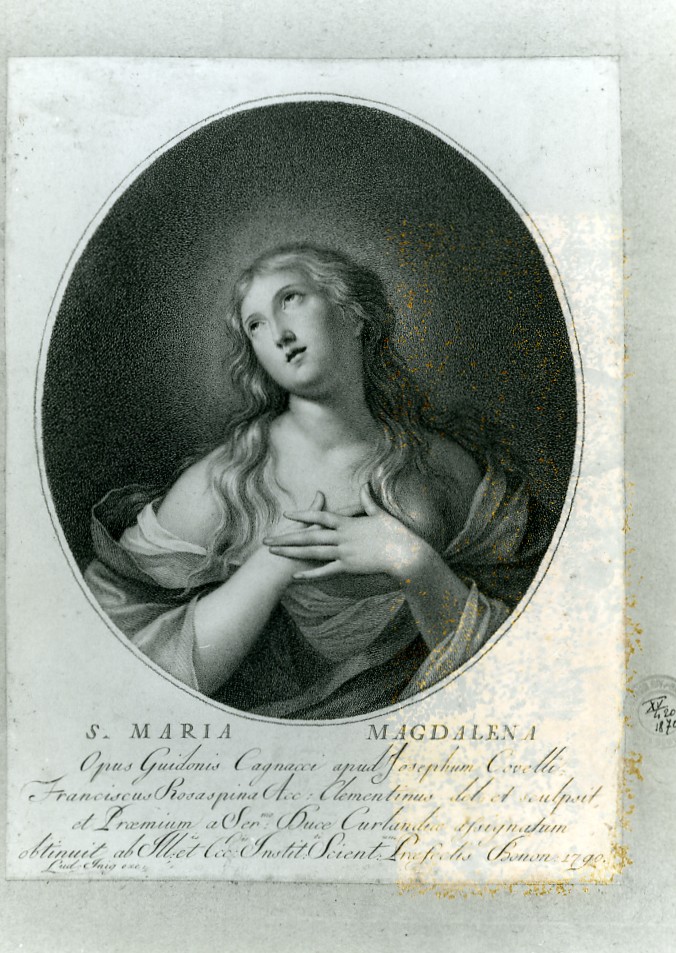 Santa Maria Maddalena (stampa) di Rosaspina Francesco, Cagnacci Guido (sec. XVIII)