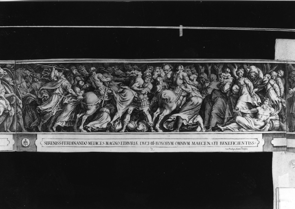ratto delle Sabine (stampa smarginata, stampa composita) di Alberti Cherubino, Polidoro da Caravaggio (sec. XVII)