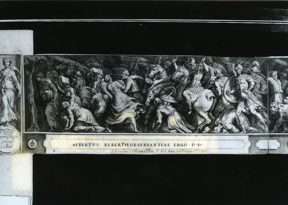 ratto delle Sabine (stampa smarginata, stampa composita) di Alberti Cherubino, Polidoro da Caravaggio (sec. XVII)