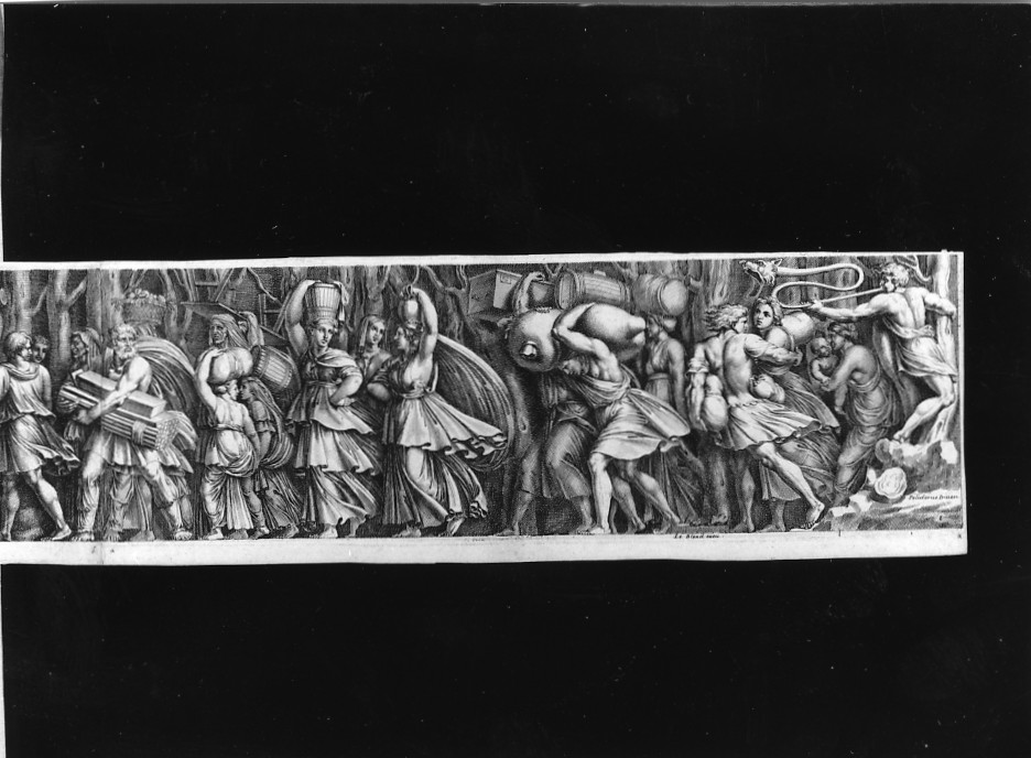 esodo degli ebrei dall'Egitto (stampa smarginata, stampa composita) di Polidoro da Caravaggio (sec. XVIII)
