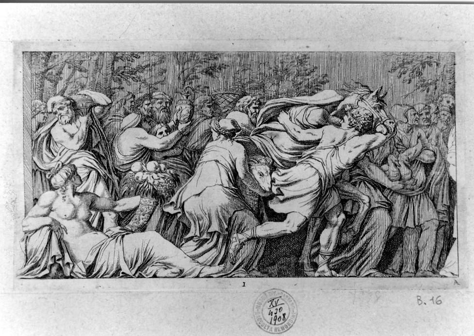 processione (stampa smarginata, stampa composita) di Polidoro da Caravaggio, Galestruzzi Giovan Battista (sec. XVIII)