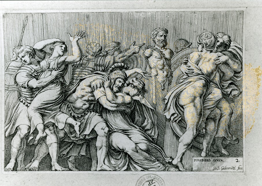 ratto delle Sabine (stampa, serie) di Polidoro da Caravaggio, Galestruzzi Giovan Battista (sec. XVII)
