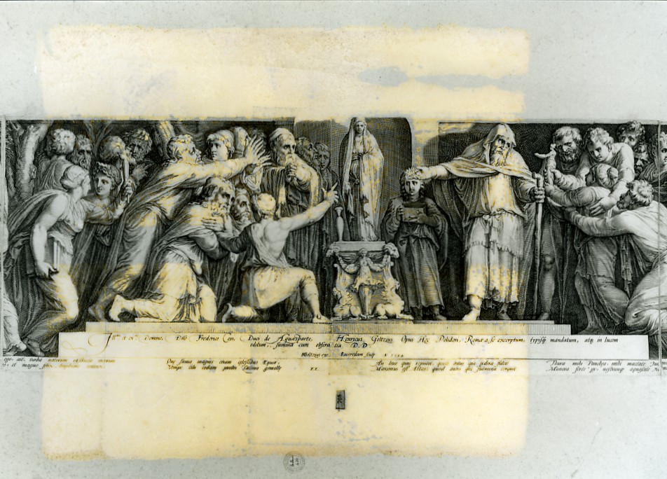adorazione di Niobe (stampa smarginata, stampa composita) di Polidoro da Caravaggio, Goltzius Hendrick, Saenredam Jan Pietersz (sec. XVI)