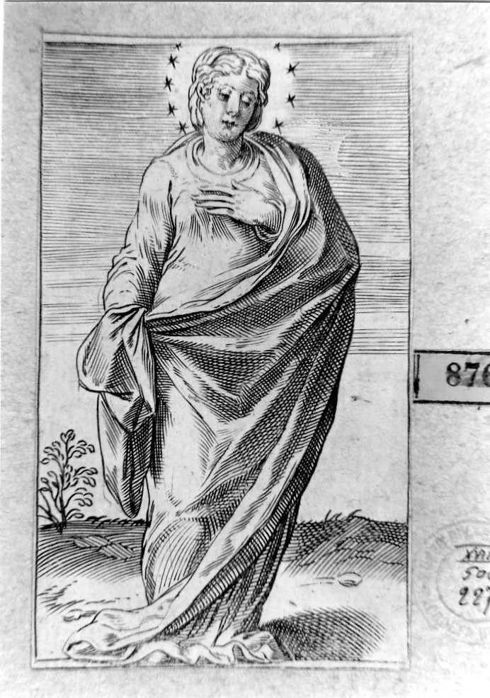 Madonna (stampa smarginata, serie) di Carracci Agostino (sec. XVI)