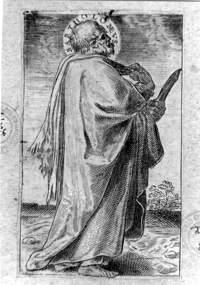 San Bartolomeo (stampa smarginata, serie) di Carracci Agostino (sec. XVI)