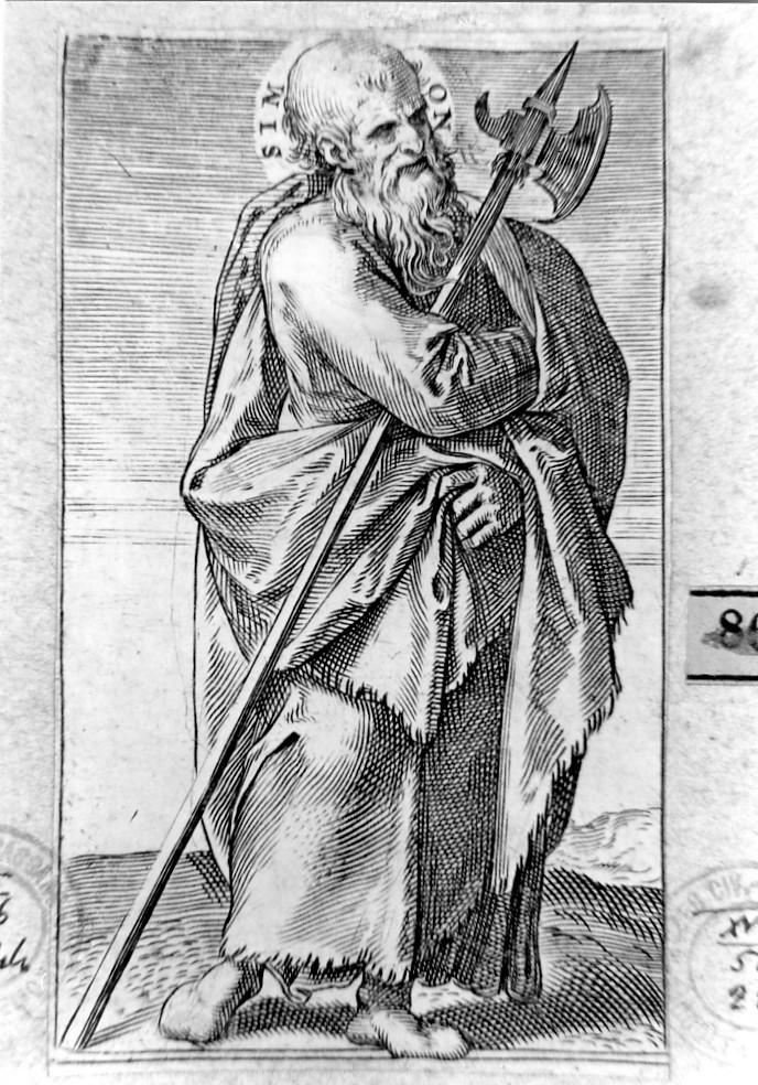 San Simone (stampa smarginata, serie) di Carracci Agostino (sec. XVI)