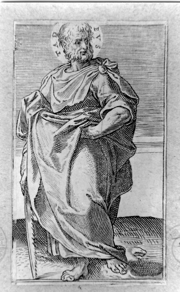 San Taddeo (stampa smarginata, serie) di Carracci Agostino (sec. XVI)