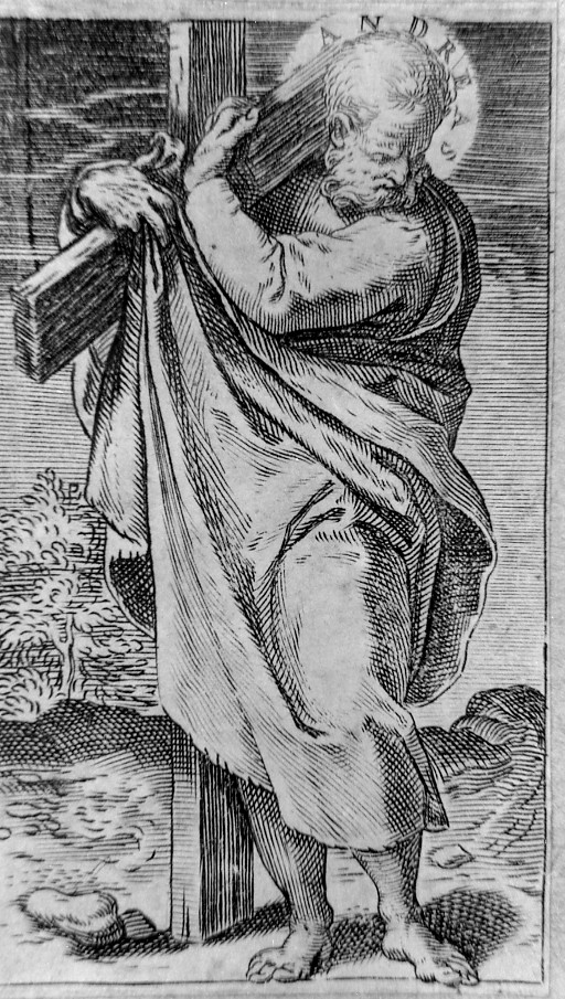 Sant'Andrea (stampa smarginata, serie) di Carracci Agostino (sec. XVI)