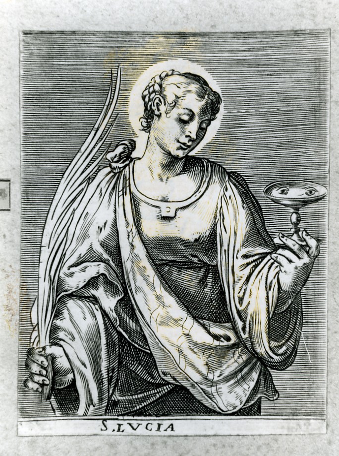 Santa Lucia (stampa smarginata, serie) di Carracci Agostino (sec. XVI)