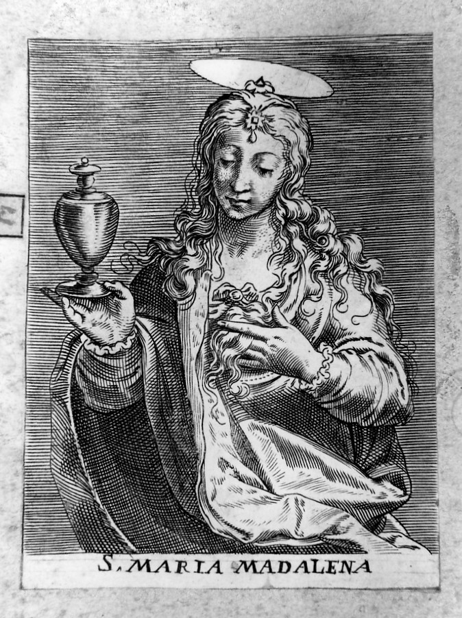 Santa Maria Maddalena (stampa smarginata, serie) di Carracci Agostino (sec. XVI)