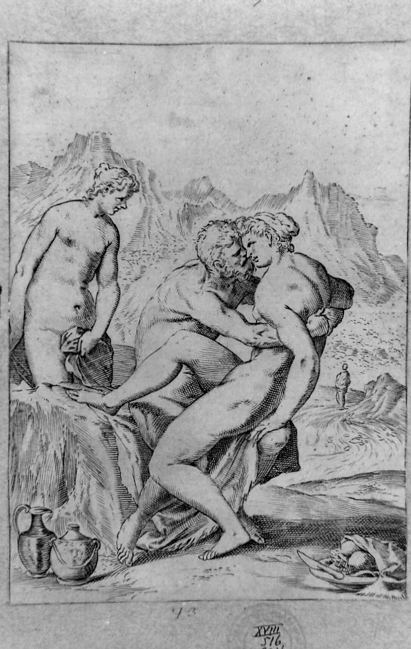 Lot e le figlie (stampa smarginata, serie) di Carracci Agostino (sec. XVI)